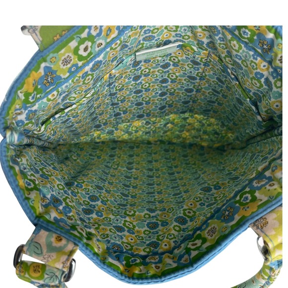 Vera Bradley English Meadow Floral Quilted SlimTote Bag Limited Edition Green - Picture 3 of 7